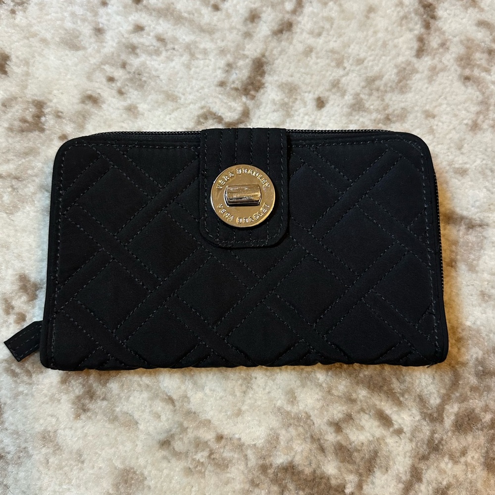 Vera Bradley Turnlock Wallet in Black